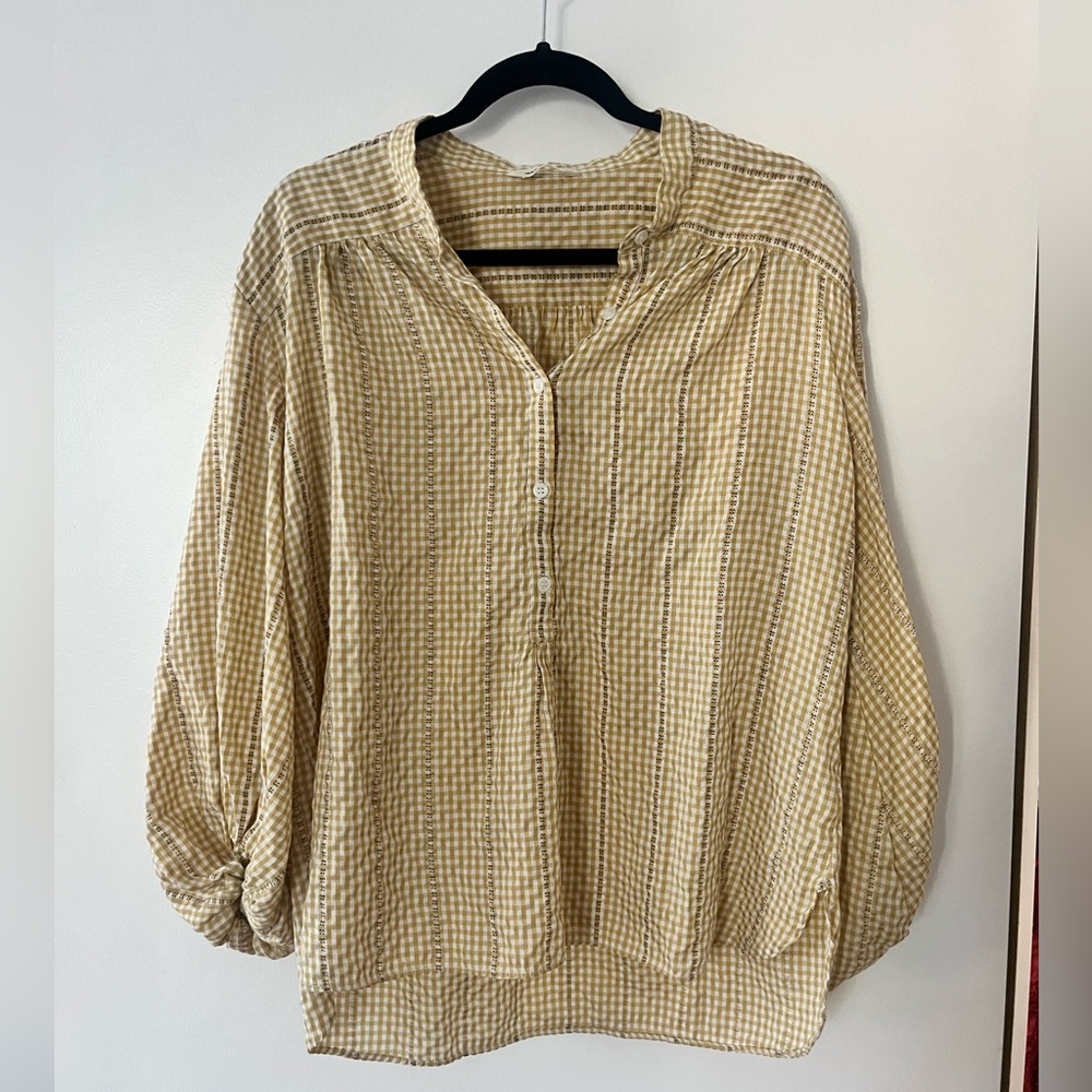 Yellow Print Long Sleeve Shirt